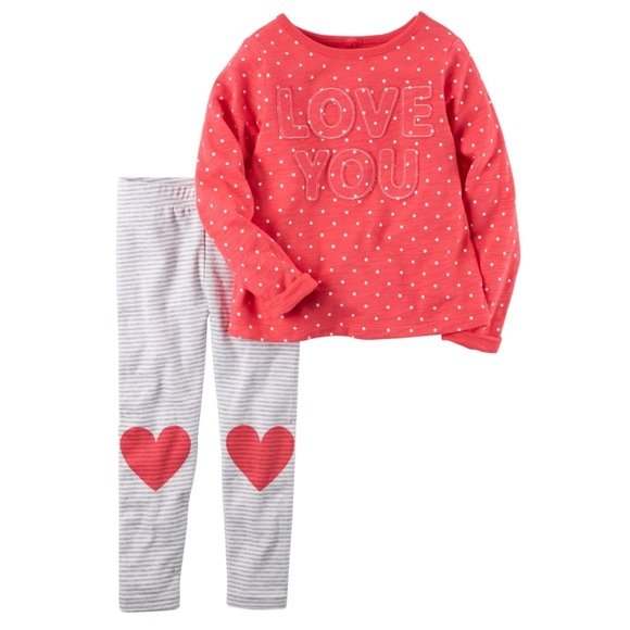 Carter's Other - Carter's Heart Knee Striped Leggings